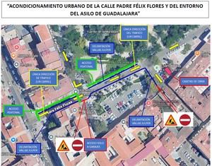 Las obras de mejora en el entorno del Asilo de Guadalajara provocarán cortes de tráfico y restricciones de aparcamiento desde este lunes
