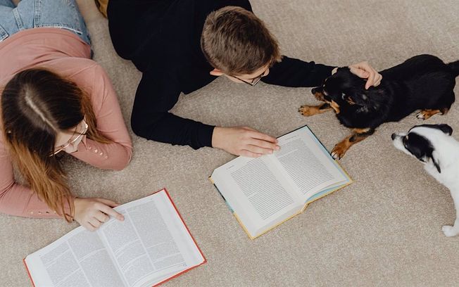 Perros adiestrados ayudan a niños a mejorar su lectura en el programa Perros y Letras de la Biblioteca de Guadalajara
