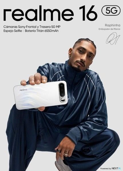 El realme 16 5G logra un aumento del 153% en ventas con Raphinha como embajador