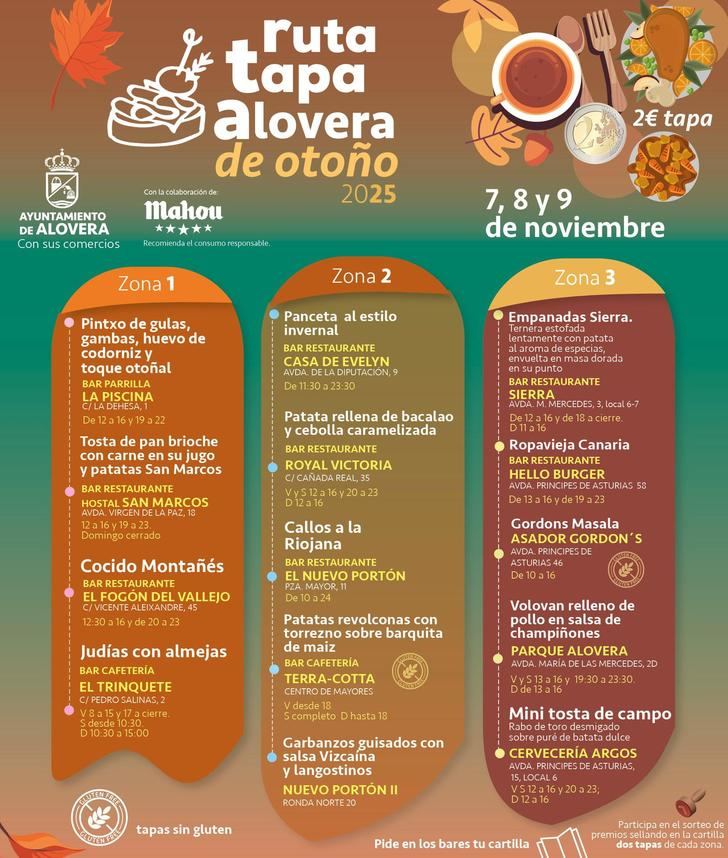 Alovera vuelve a ofrecer su Ruta de la Tapa de otoño con 14 establecimientos participantes