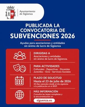 Sigüenza lanza ayudas para actividades en 2026