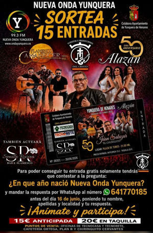 Nueva Onda Yunquera sortea 15 entradas para el súper espectáculo SÁBADO FLAMENCO con Juan Salazar y las Alazán