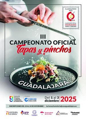 La Federación provincial de Turismo y Hostelería de Guadalajara abre el plazo de inscripción para el III campeonato de tapas y pinchos 2025