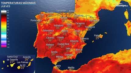 La ola de calor continuará este lunes con temperaturas de más de 40ºC en el valle del Tajo y avisos naranja en Castilla La Mancha