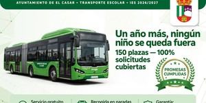 El Casar asegura transporte escolar gratuito para todos los alumnos de IES