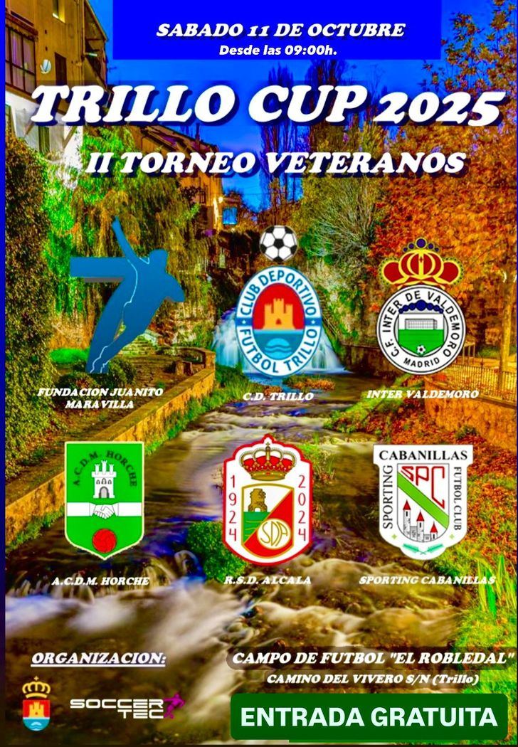 Trillo celebrará la II Trillo Cup de Veteranos con fútbol, solidaridad, música y fuegos artificiales