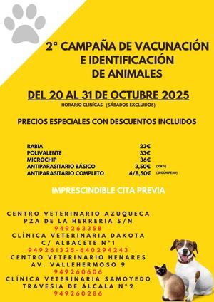 El lunes comienza la segunda campaña de vacunación e identificación de animales en Azuqueca