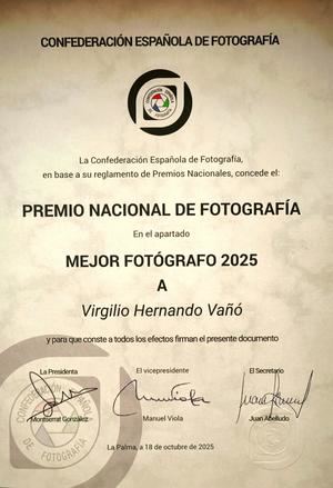 Virgilio Hernando Vañó, Premio Nacional de Fotografía 2025