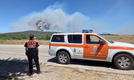 Voluntarios de Cabanillas ayudan en el incendio de La Mierla