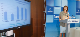 Cospedal presentando los resultados de la encuesta.